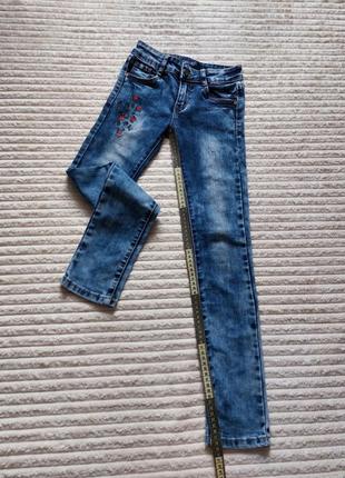 Джинсы синие с вышивкой denim collection 140-152, 10-12 лет, jeans 👖4 фото