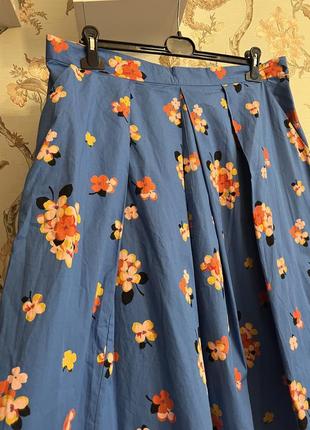 Новая! хлопковая юбка миди в цветочек emilyandfin 18 батал5 фото