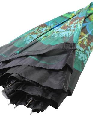 Зонт обратного сложения up-brella зелёный павлин с рисунком смарт зонт наоборот механический dream5 фото