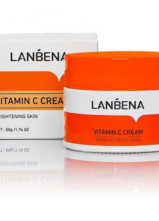 Крем для лица lanbena cream 50 г vitamin c успокаивает и питает кожу лица dm_11