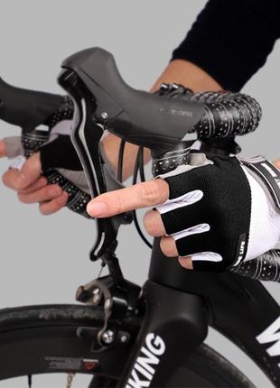 Перчатки велосипедные спортивные west biking 0211189 xl black с короткими пальцами (k-267s)7 фото