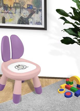 Дитячий стілець bestbaby bs-27 pink rabbit маленький стільчик для дітей (k-948s)5 фото