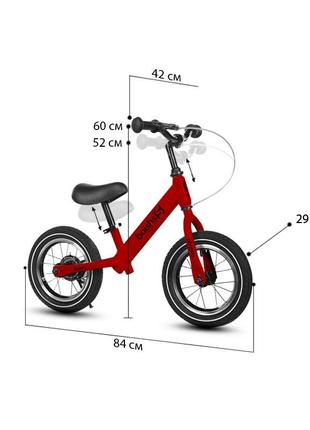 Дитячий біговіл baishs 002 red двоколісний велосипед без педалей з гальмом (k-1642s)6 фото