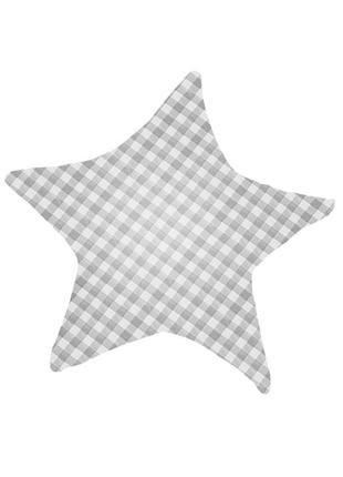 Дитяча подушка бавовняна lesko aybb-002 зірка в клітинку 40*40см в ліжечко новонародженим (k-270s)1 фото