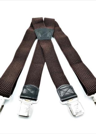 Подтяжки для штанов и брюк с регулировкой weatro цвет коричневый   (drm_296694)2 фото