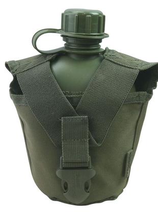 Фляга армійська тактична kombat uk зсу (всу) tactical water bottle 0,95л оливковий ku_22