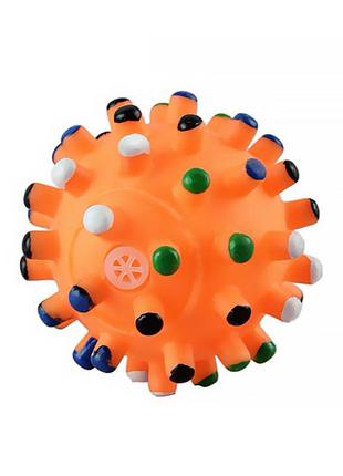 Игрушка мяч для собак taotaopets 6,5см 065529 orange с пищалкой2 фото