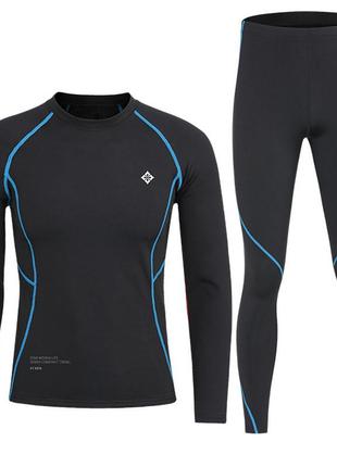 Термобілизна чоловіча xintown nyxt16xjct black-blue 3xl тепла однотонна на флісі з довгими рукавами ku_22
