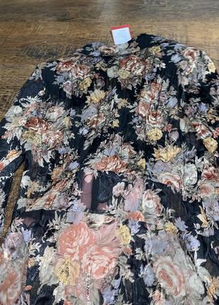 Прозрачная блуза из вискозы блуза на запах блуза асимметрия блузка блуза в цветочной принт нарядная блуза7 фото