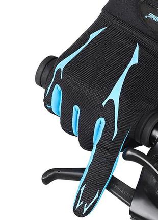 Велосипедные перчатки west biking 0211191 xl blue с закрытыми пальцами спортивные с сенсорным откликом7 фото