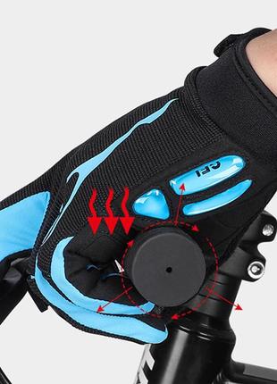 Велосипедные перчатки west biking 0211191 xl blue с закрытыми пальцами спортивные с сенсорным откликом6 фото