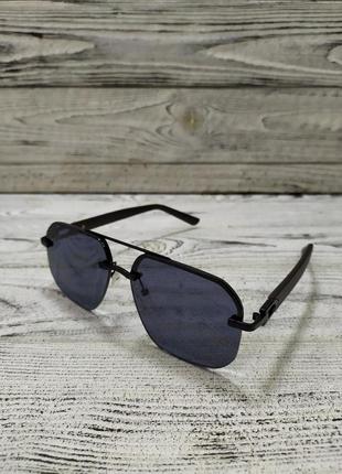 Сонцезахисні окуляри чорні, унісекс, з поляризацією, у металевій оправі (без брендових)