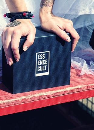 Кожаный браслет намотка, с рубином и черным агатом ручная работа, б/у