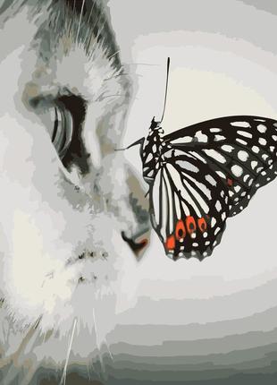 Картина за номерами strateg преміум метелик на носику 2 розміром 40х50 см (dy033) «strateg» (dy033)