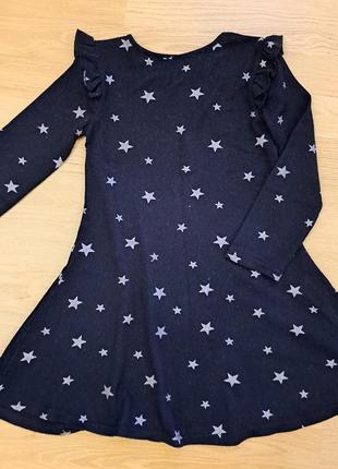 Сукня, платтячко темно синє в срібні зірочки для дівчинки на 6-7 років.