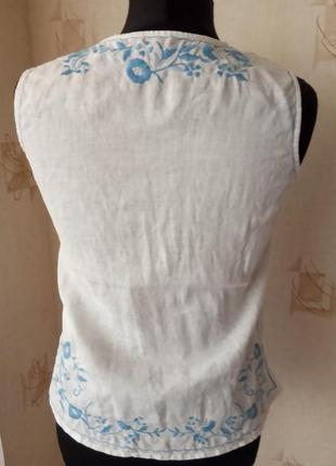 Натуральна блуза вишиванка, monsoon, льон3 фото