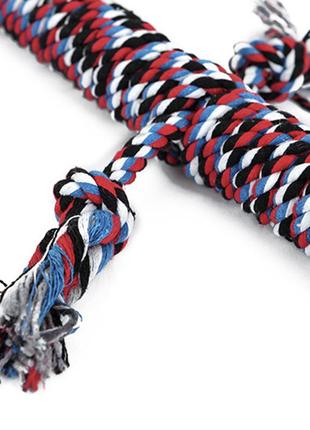 Іграшка мотузкова ящірка hoopet w032 red + black + blue + white для домашніх тварин dream4 фото