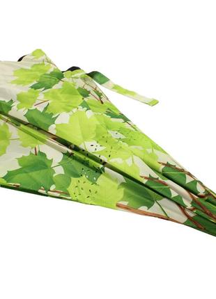 Зонт-трость наоборот lesko up-brella листья механический красивый с большим куполом обратного сложения5 фото