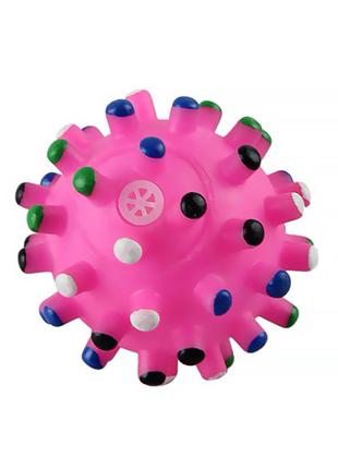 Игрушка мяч для собак taotaopets 6,5см 065529 pink с пищалкой2 фото