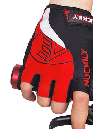 Перчатки велосипедные nuckily pc01 m red без пальцев спортивные велоперчатки (sku_7323-24720)3 фото