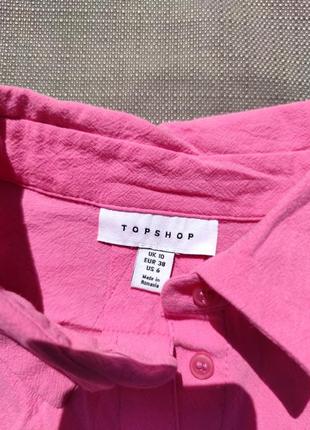 Трендова вкорочена рубашка сорочка гарного рожевого кольору4 фото