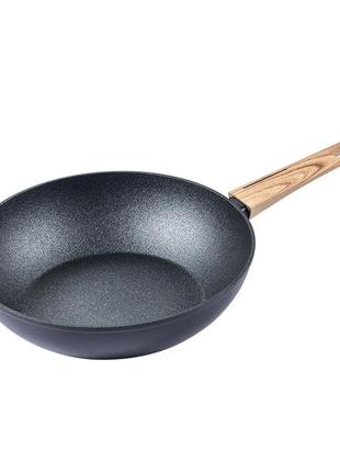 Сковорода вок schafer сковорода wok з алюмінієвою кришкою з антипригарним покриттям schafer maple wood  gl_55