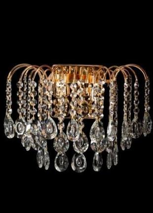 Светильник настенный хрустальный бра золото