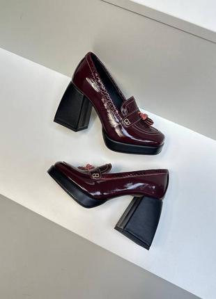 Эксклюзивные туфли из натуральной итальянской кожи и замша женские на каблуке7 фото