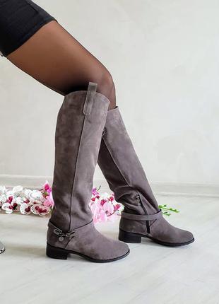 Замшевые сапоги демисезон