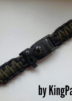 Браслет 12в1 с ножом трилобит плетение огниво кресало компас термометр из паракорда + брелок в подарок