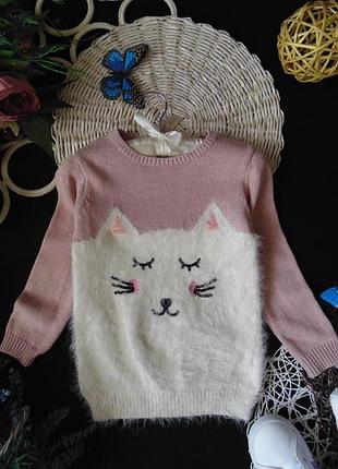 Гламурный свитерок с кошечкой primark