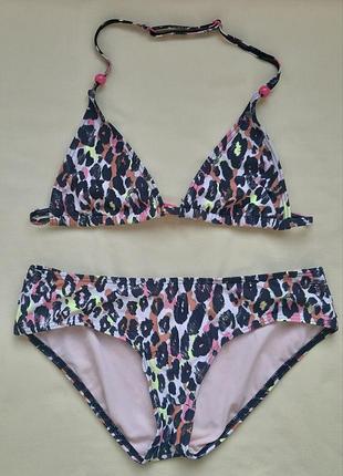 Детский купальный раздельный подростковый леопард