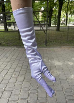 Рукавички довгі яскраві. колір: жовтий, синій, чорний, білий, срібло, вишня, фуксія