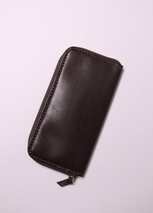 Портмоне клатч на замку блискавці гаманець з натуральної шкіри крейзі на 12 карт из натуральной кожы3 фото