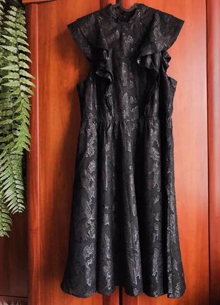 Красивое черное платье миди h&m5 фото