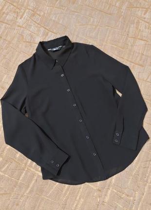 Чорна шифонова блуза, рубашка new look
