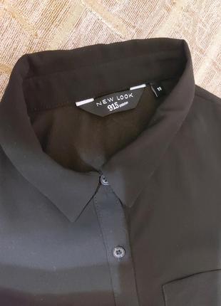 Чорна шифонова блуза, рубашка new look3 фото