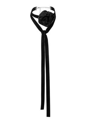 Чокер цветок черный, украшение на шею лента2 фото