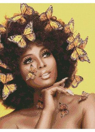 Алмазна мозаїка strateg красуня з метеликами 50х50 см (ga0003) «strateg» (ga0003)