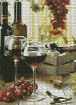 Алмазна мозаїка strateg вино у келихах розміром 30х40 см (hx446) «strateg» (hx446)1 фото