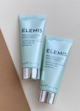 Нічний крем проти зморшок омолоджуючий elemis pro-collagen night cream 15 мл