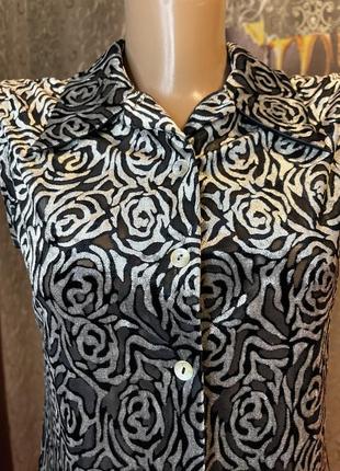 Блузка-сорочка велюр по шифону