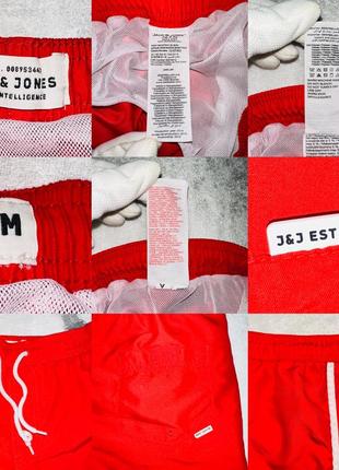 Классные стильные плавки / пляжные брендовые шорты jack &amp; jones красного цвета3 фото
