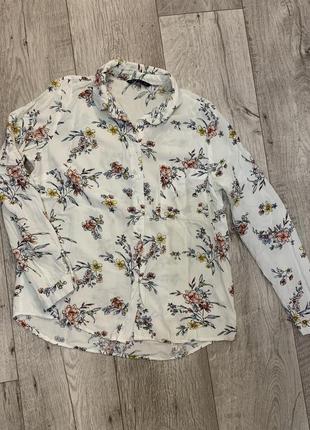 Рубашка блузка в цветочный принт1 фото