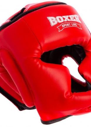 Шлем тренировочный каратэ boxer элит m кожвинил черный2 фото