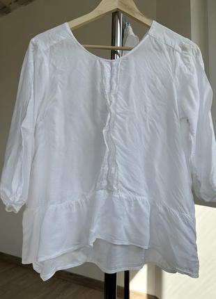 Красивая летняя весенняя белая рубашка блузка женская