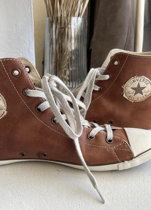 Кожаные винтажные кеды converse6 фото