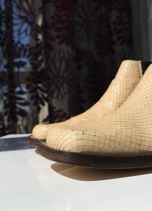 Нові шкіряні туфлі, черевики челсі з квадратним носком aketohn, італія2 фото