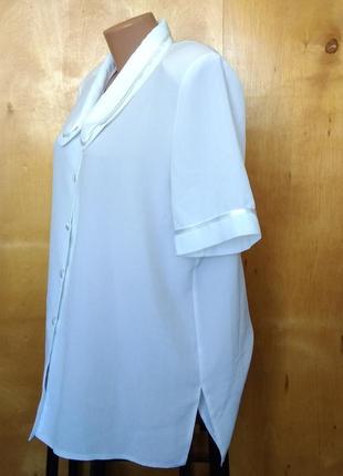 Р 14-16 / 48-50-52 белая блуза блузка нарядная кофточка2 фото