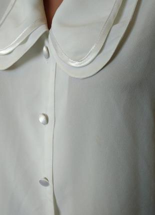 Р 14-16 / 48-50-52 белая блуза блузка нарядная кофточка7 фото